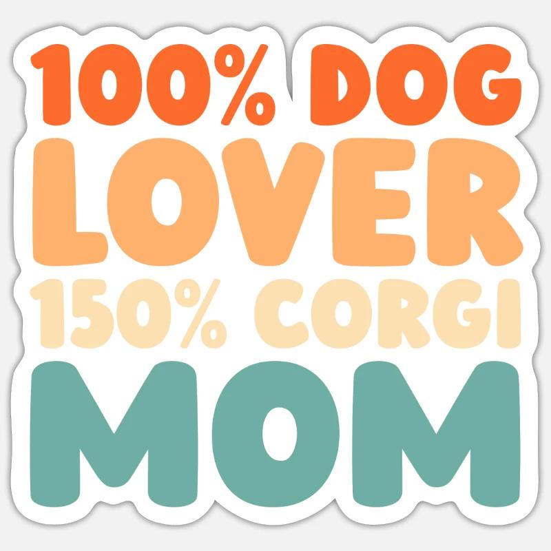 Corgi - Sticker Größe S (10 x 10 cm) - Mattweiß