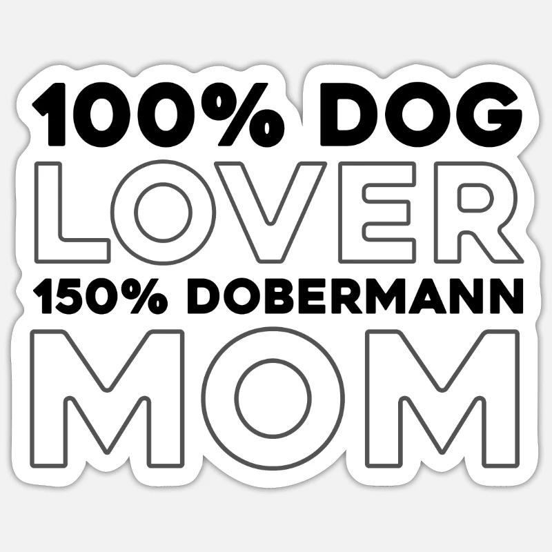 Dobermann - Sticker Größe S (10 x 10 cm) - Mattweiß