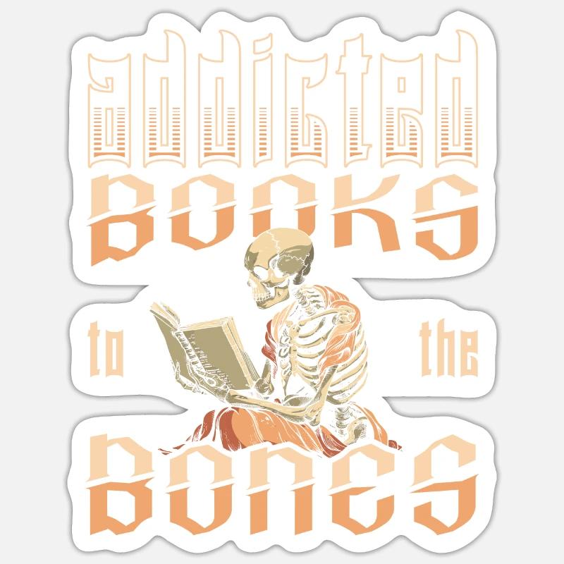Buch Leseratte Bücherwurm - Sticker Größe S (10 x 10 cm) - Mattweiß