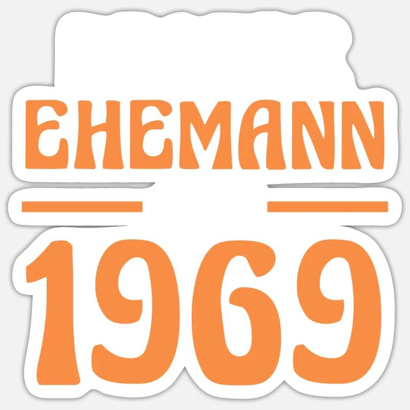 Valentinstag Bester Ehemann Seit 1969 Sticker Größe S (10 x 10 cm)