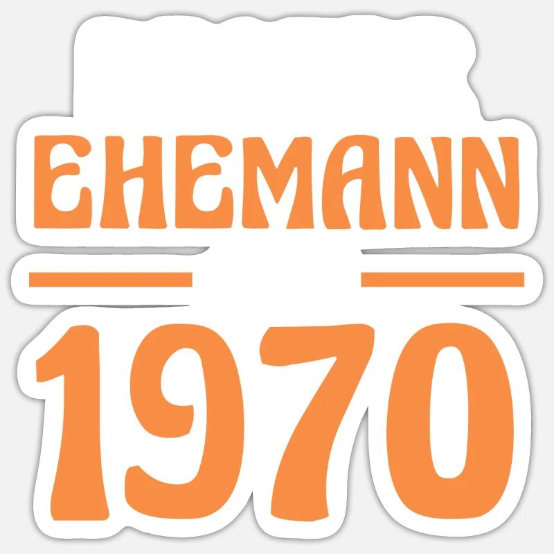 Valentinstag Bester Ehemann Seit 1970 Sticker Größe S (10 x 10 cm)