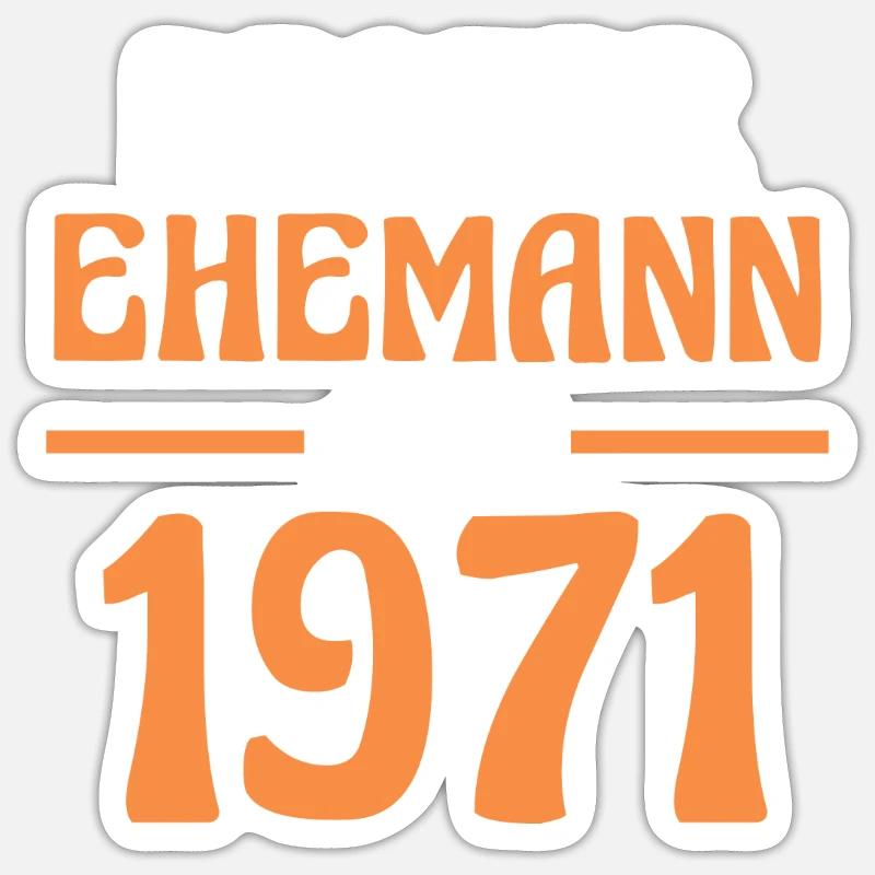 Valentinstag Bester Ehemann Seit 1971 Sticker Größe S (10 x 10 cm)