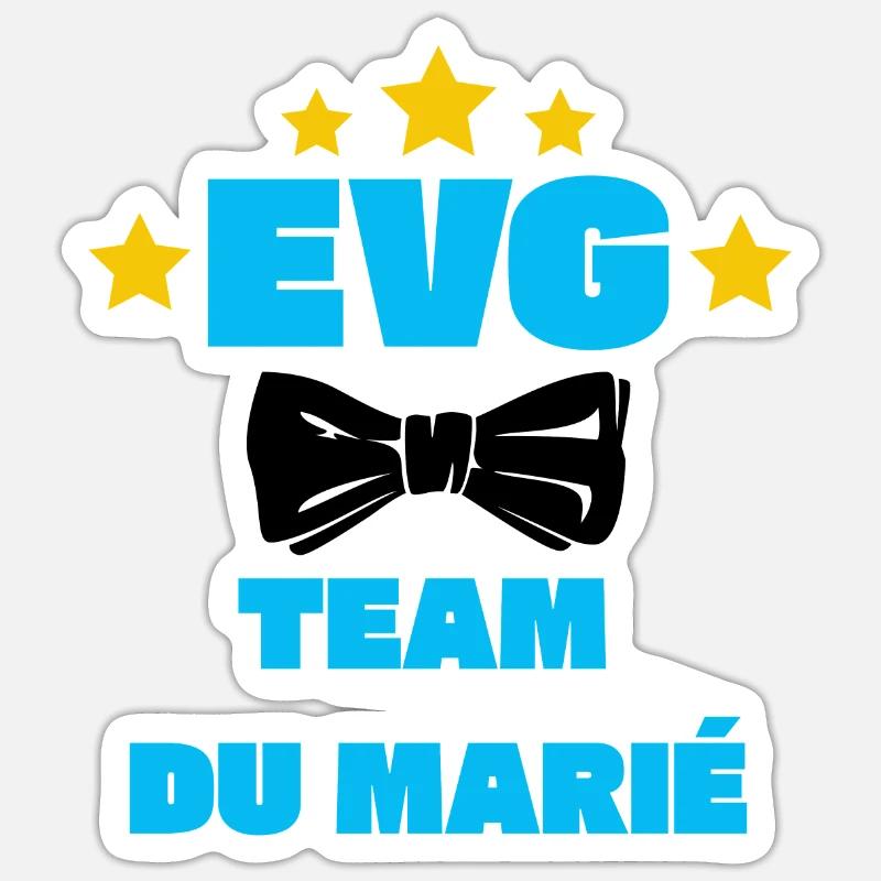 evg team du marié - Sticker taille S (10 x 10 cm) - blanc mat