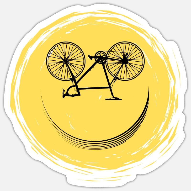 Face de vélo - Sticker taille S (10 x 10 cm) - blanc mat