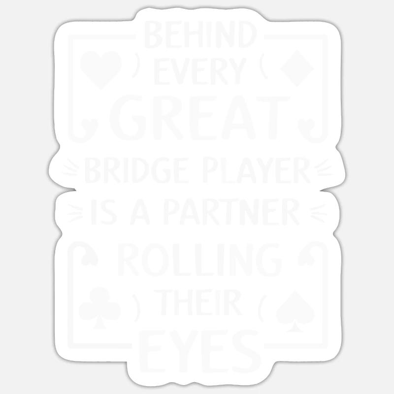 Bridge Card Game Gift - Sticker size S (10 x 10 cm) - white matte