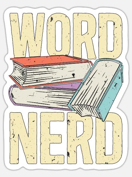 Reading Word Nerd Literature Reading Books Reader - Sticker Größe S (10 x 10 cm) - Mattweiß