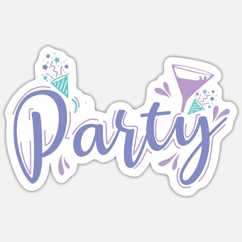 Fête avec des amis - Sticker taille S (10 x 10 cm) - blanc mat