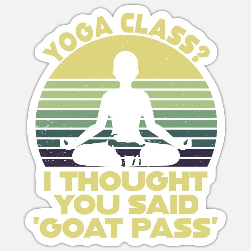 Yogastunde oder Ziegenpass - Sticker Größe S (10 x 10 cm) - Mattweiß