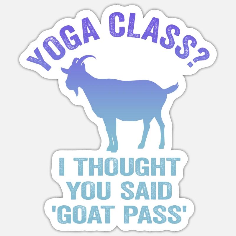 Yogastunde oder Ziegenpass Sticker Größe S (10 x 10 cm)