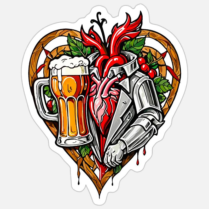 Ich liebe Bier - Sticker Größe S (10 x 10 cm) - Mattweiß