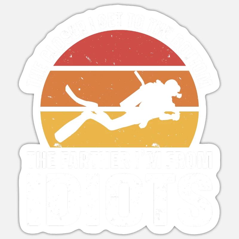 Diving Diver - Sticker size S (10 x 10 cm) - white matte