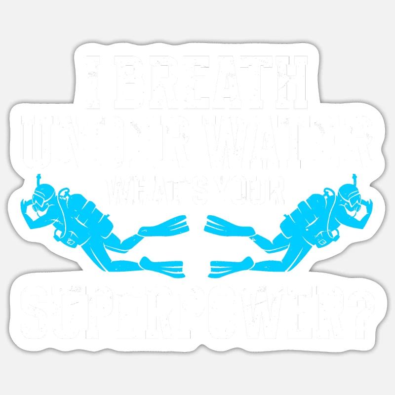 Plongeur Plongeur - Sticker taille S (10 x 10 cm) - blanc mat