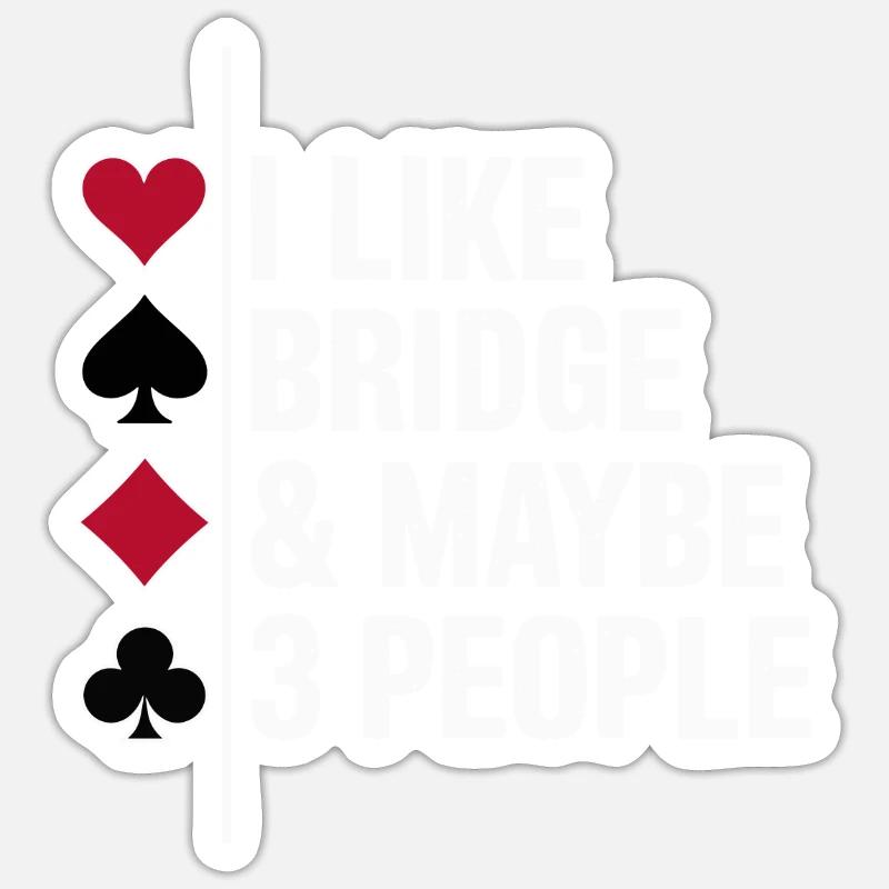Bridge Card Game Gift - Sticker size S (10 x 10 cm) - white matte