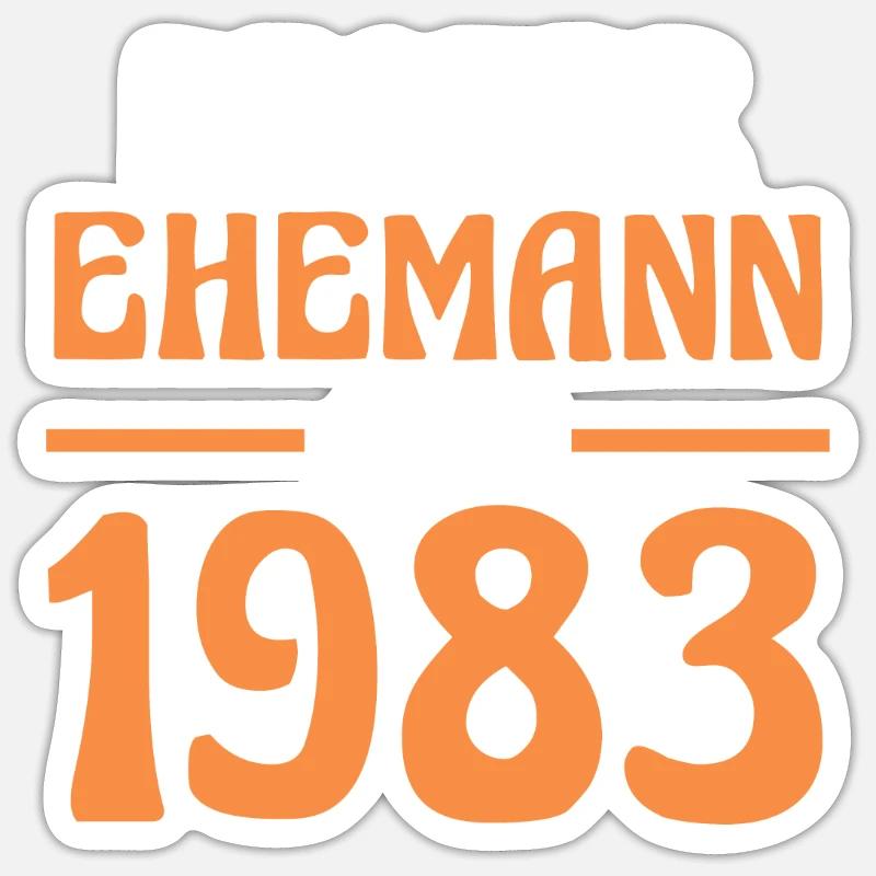 Valentinstag Bester Ehemann Seit 1983 Sticker Größe S (10 x 10 cm)