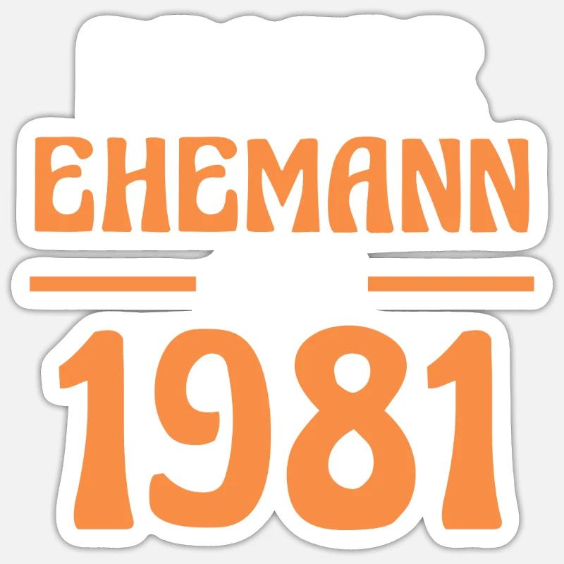 Valentinstag Bester Ehemann Seit 1981 Sticker Größe S (10 x 10 cm)
