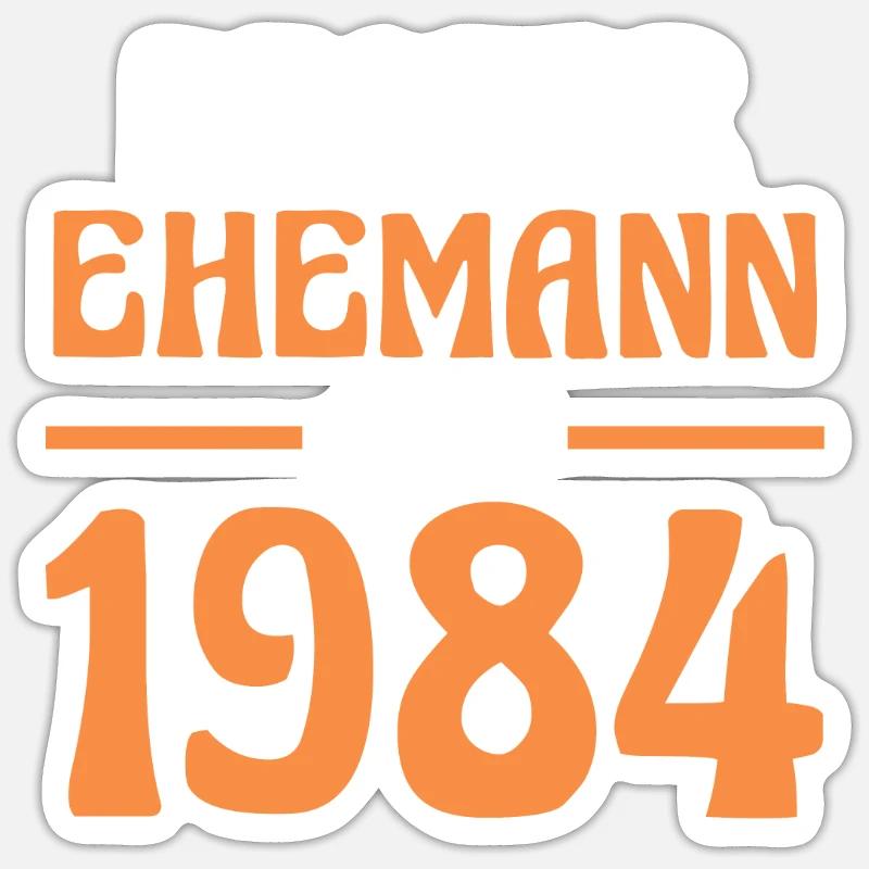 Valentinstag Bester Ehemann Seit 1984 Sticker Größe S (10 x 10 cm)