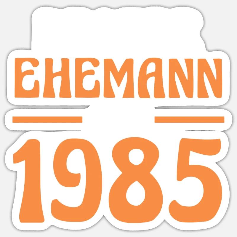 Valentinstag Bester Ehemann Seit 1985 Sticker Größe S (10 x 10 cm)