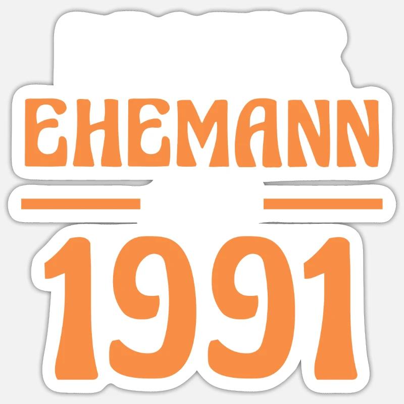 Valentinstag Bester Ehemann Seit 1991 Sticker Größe S (10 x 10 cm)
