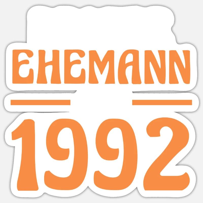 Valentinstag Bester Ehemann Seit 1992 Sticker Größe S (10 x 10 cm)