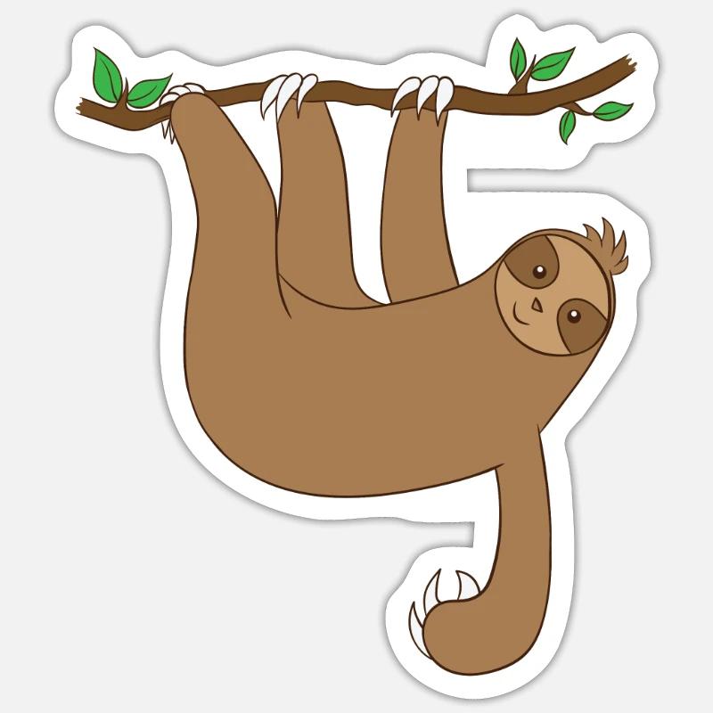 Sloth hanging from the tree Sticker size S (10 x 10 cm)