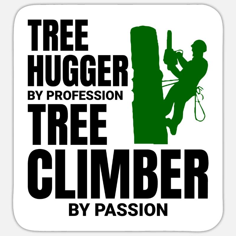 Arborist Tree Surgeon Climber Climbing Trimmer - Sticker size S (10 x 10 cm) - white matte