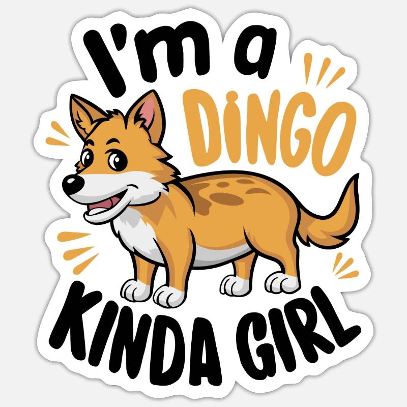 Dingo australien - Sticker taille S (10 x 10 cm) - blanc mat