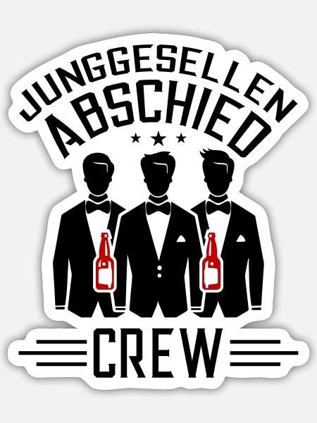 Junggesellen Abschied Crew - Sticker Größe S (10 x 10 cm) - Mattweiß