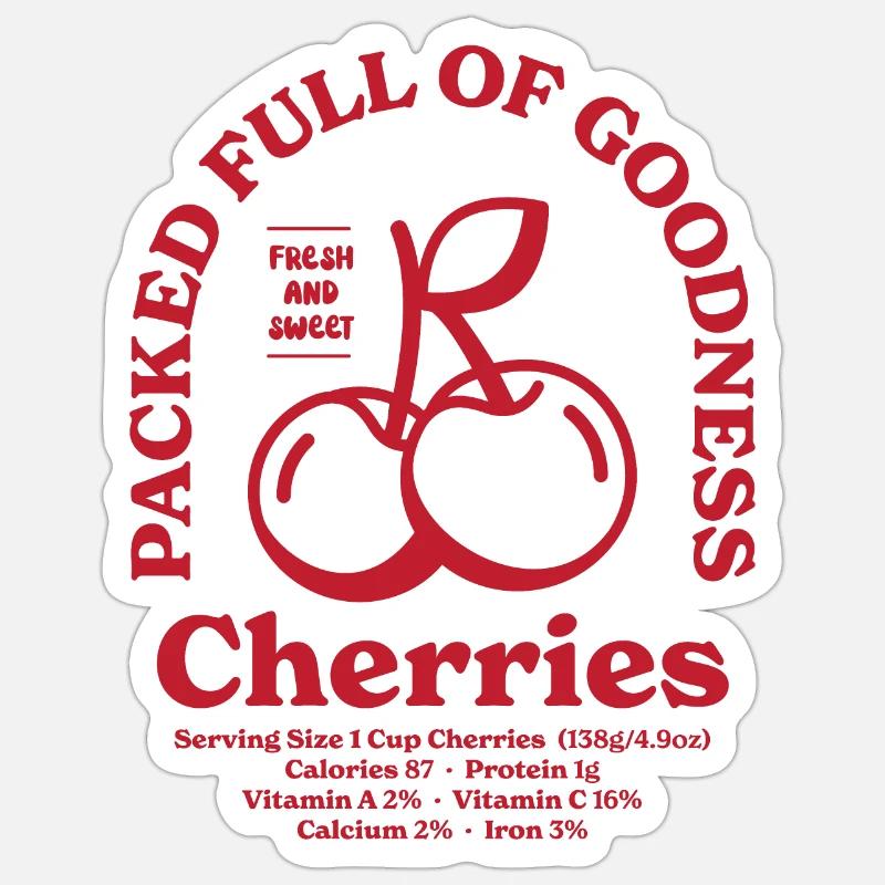 Cherries Nutritional - Sticker size S (10 x 10 cm) - white matte