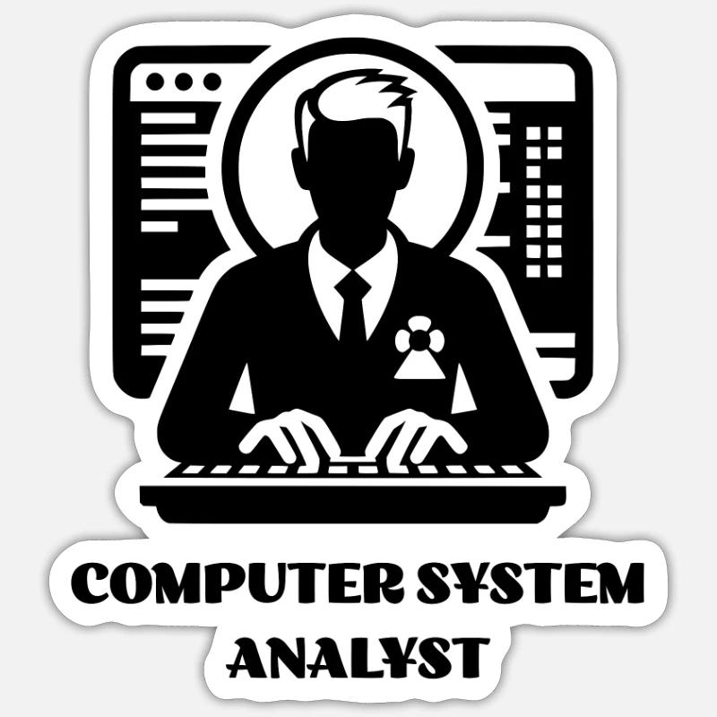 computer system analyst profession job career Sticker size S (10 x 10 cm)