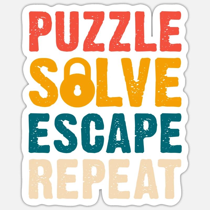 Puzzle Solve Escape Repeat Breakout Challenge Sticker size S (10 x 10 cm)