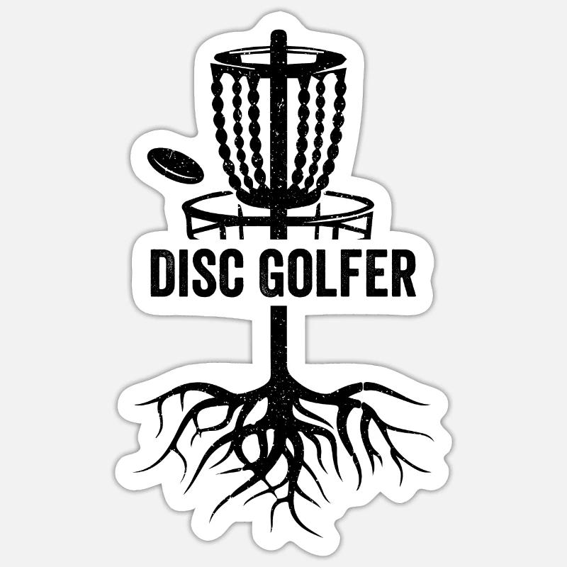 Disc Golfer Disc Golf Basket Disc Golf Player Sticker size S (10 x 10 cm)
