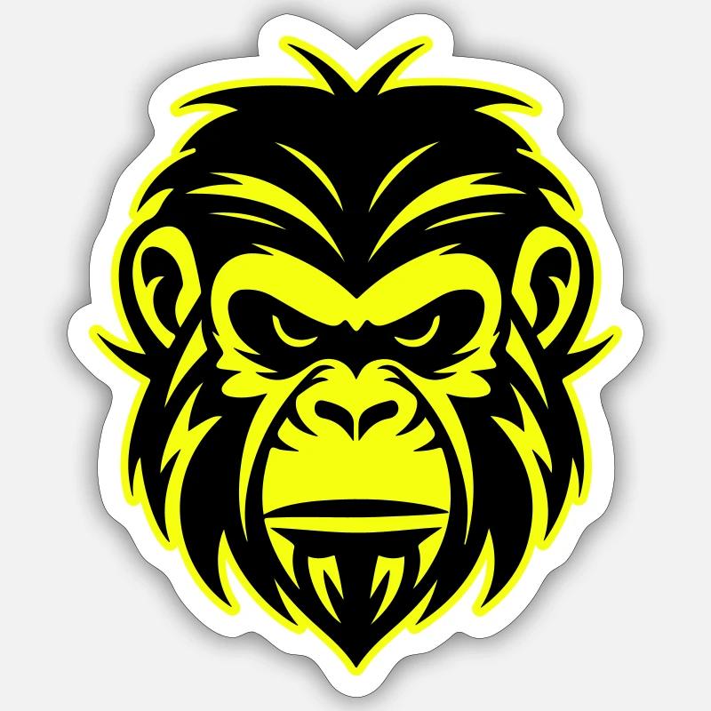 Monkey Head Portrait Icon - Sticker size S (10 x 10 cm) - white matte