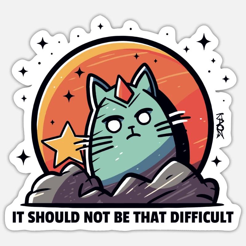 Ça ne devrait pas être si difficile : Chat envoûtant Sticker taille S (10 x 10 cm)