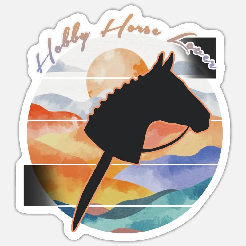 Steckenpferd - Sticker Größe S (10 x 10 cm) - Mattweiß