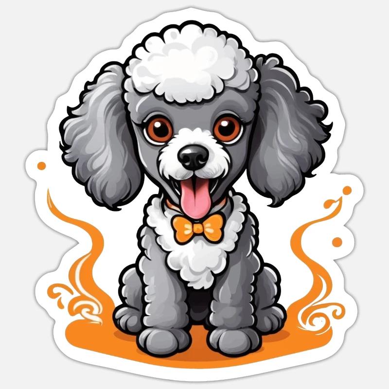 Dapper Poodle - Sticker size S (10 x 10 cm) - white matte