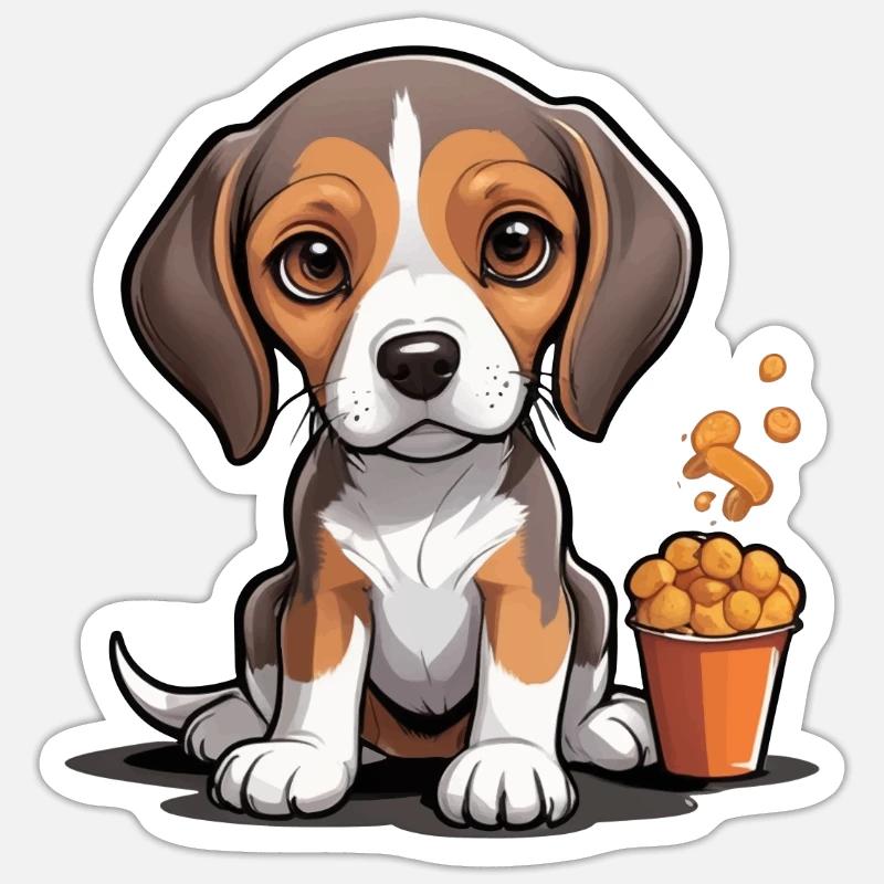 Beagle Snack Time Sticker Größe S (10 x 10 cm)