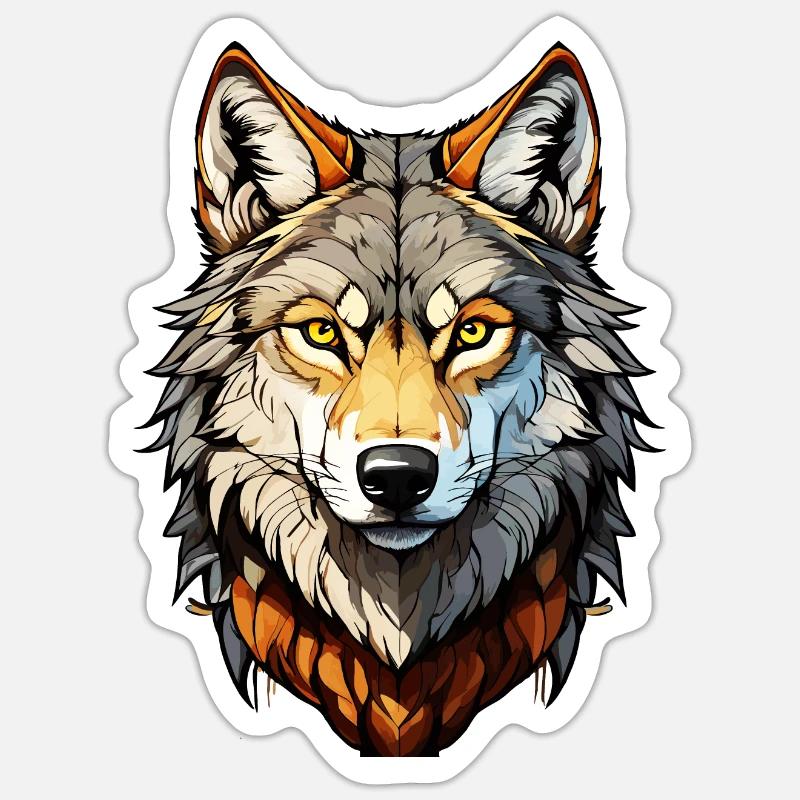 WOLF - Sticker size S (10 x 10 cm) - white matte