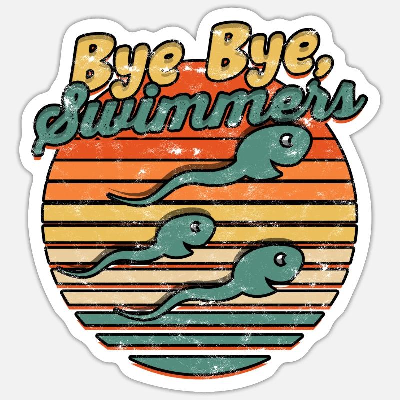 Vasectomy Bye Bye Swimmers Sticker size S (10 x 10 cm)