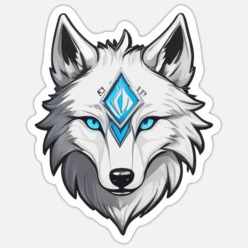White Wolf - Sticker size S (10 x 10 cm) - white matte
