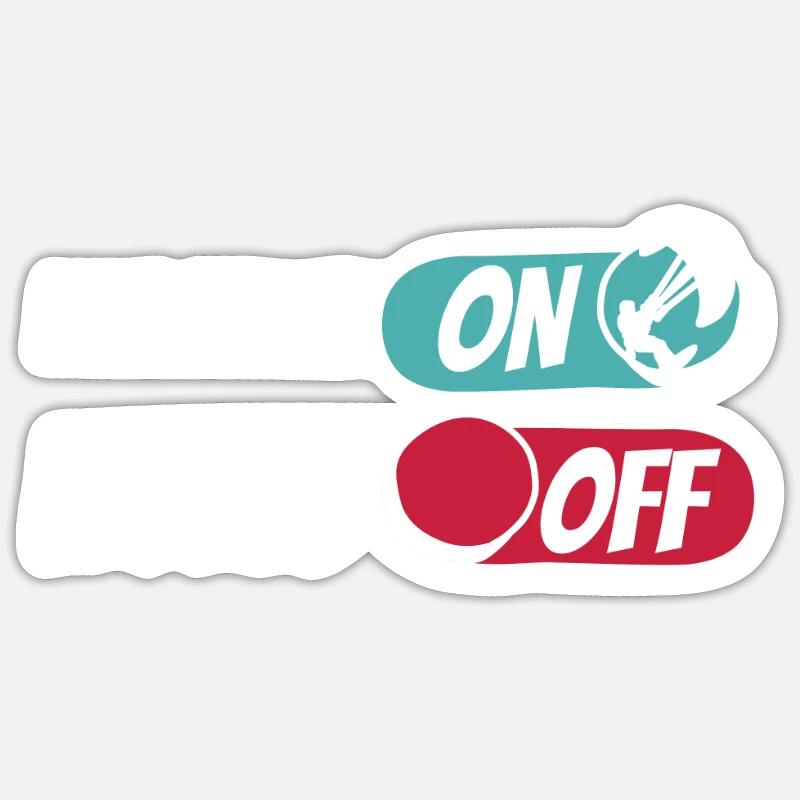 Kitesurfeur Kitesurf Kiting Kitesurf - Sticker taille S (10 x 10 cm) - blanc mat