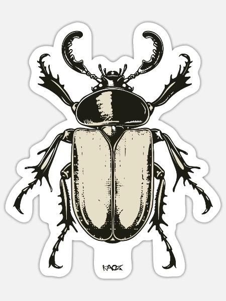 Ein riesiges, großes und fettes Insekt - Sticker Größe S (10 x 10 cm) - Mattweiß