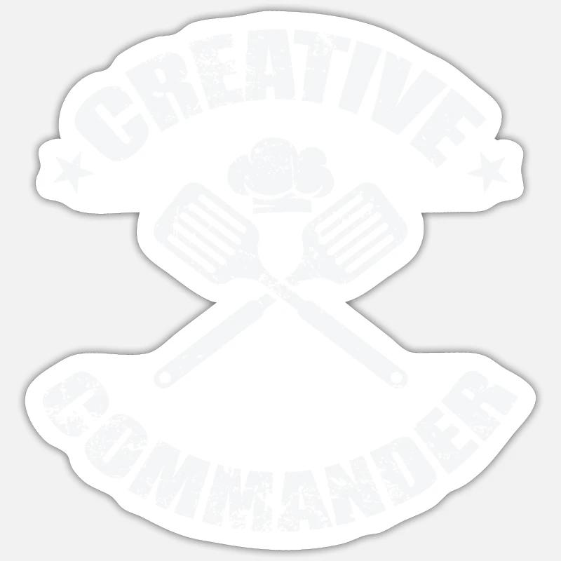 Commandant créatif - Sticker taille S (10 x 10 cm) - blanc mat