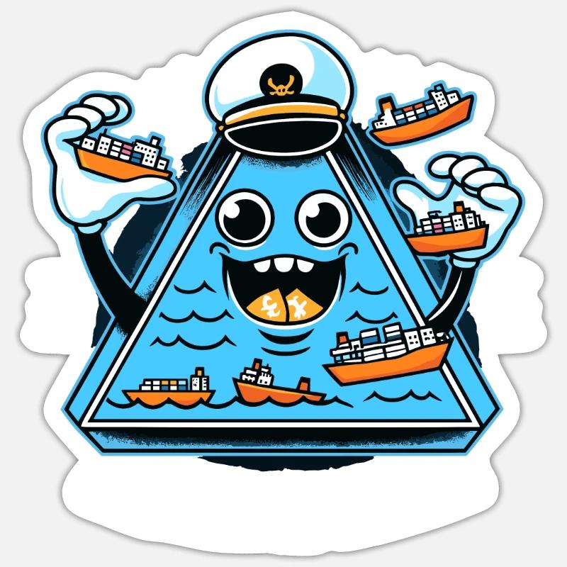 Mysterious disappearances in the Bermuda Triangle Sticker size S (10 x 10 cm)
