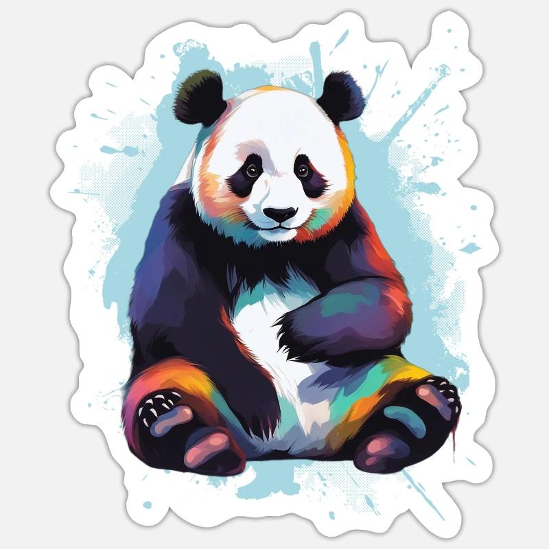 Panda - Sticker taille S (10 x 10 cm) - blanc mat