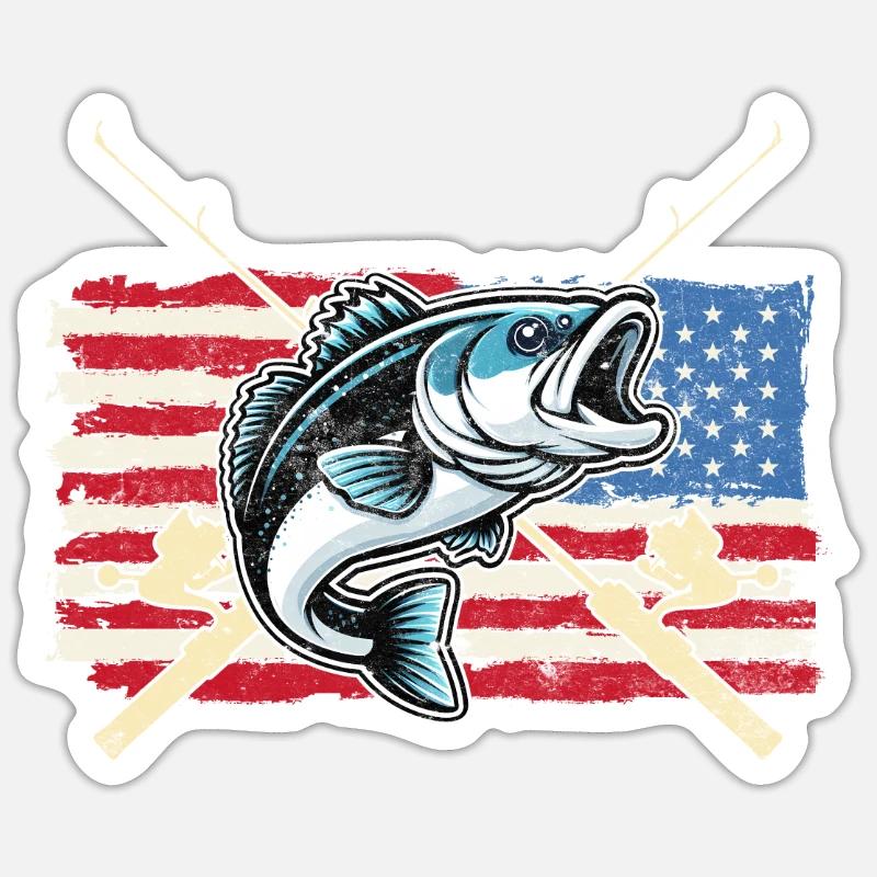 Poisson bar - Sticker taille S (10 x 10 cm) - blanc mat