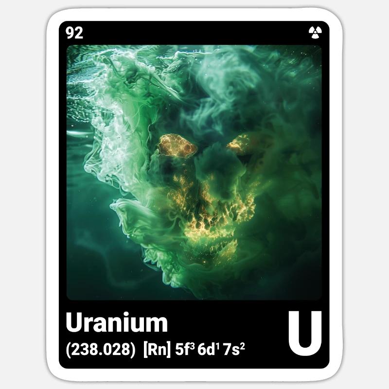 AI am Uranium (bk) Modezeitschrift nerdy - Sticker Größe S (10 x 10 cm) - Mattweiß