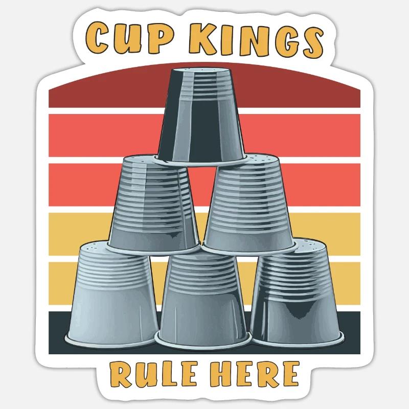 STACKING CUP KINGS RULE HERE Sticker Größe S (10 x 10 cm)