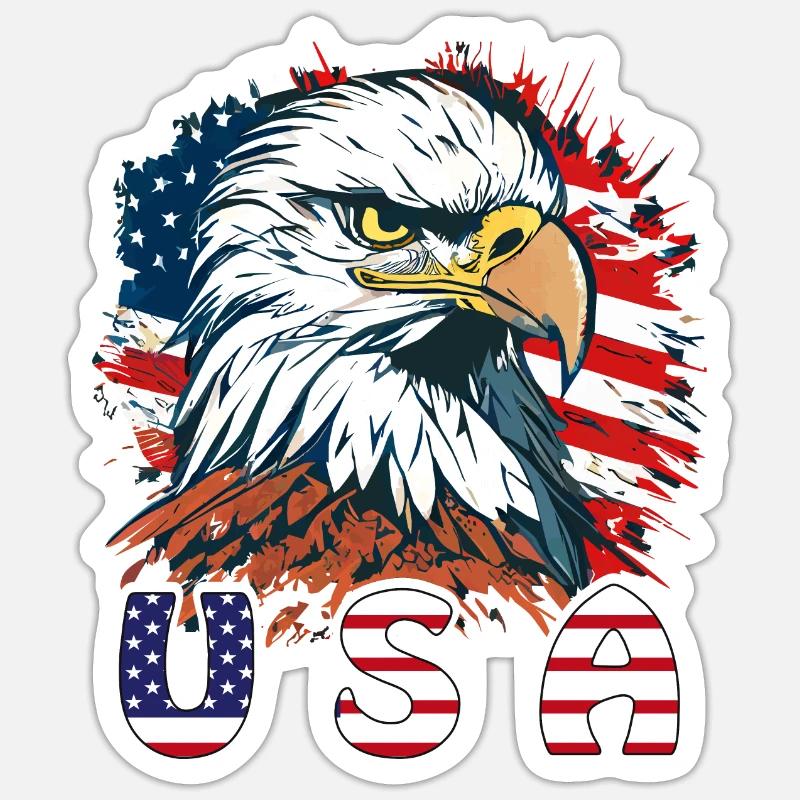 PYGARGUE À QUEUE BLANCHE USA Sticker taille S (10 x 10 cm)