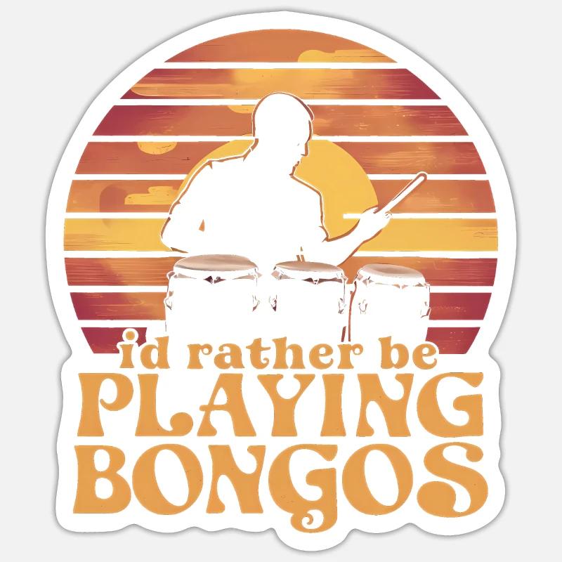 Bongo Music Gift - Sticker size S (10 x 10 cm) - white matte