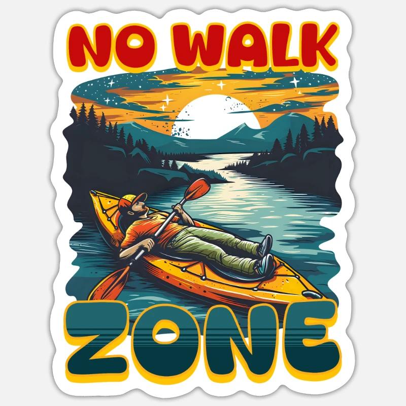 Kayak sans zone de sillage - Sticker taille S (10 x 10 cm) - blanc mat